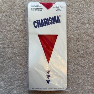 NWT Charisma Daysheer Sandalfoot Red Hosiery size OSS